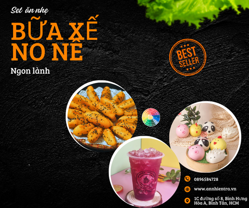 SET 4: Bánh bao đậu xanh, Khoai lang mật kén, Trà xoài chanh leo